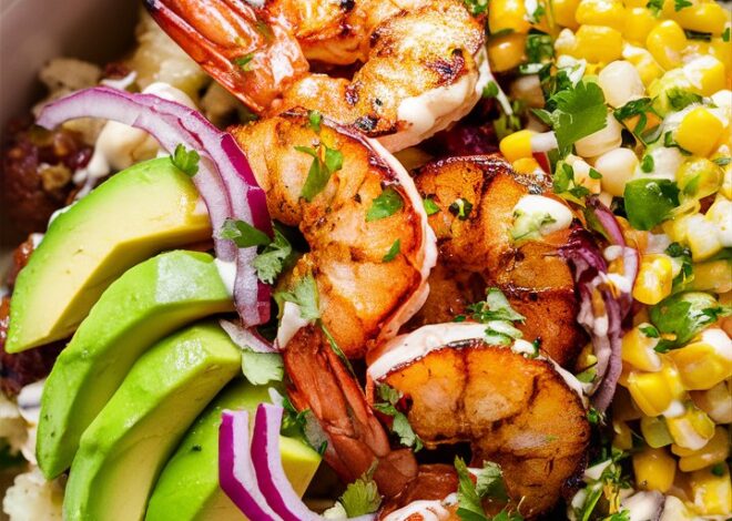 Grilled Shrimp Bowl with Avocado & Corn Salsa 2025