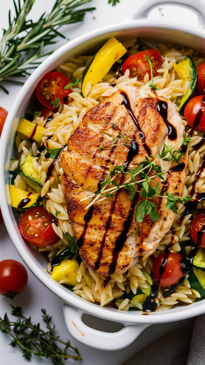 Easy Balsamic Chicken Orzo Skillet – Quick 30-Minute Meal 2025