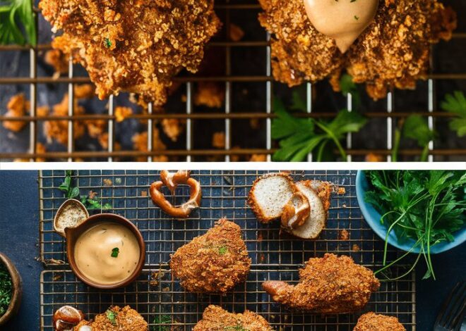 Crunchy Pretzel Chicken with Homemade Mustard-Cheddar Sauce 2025