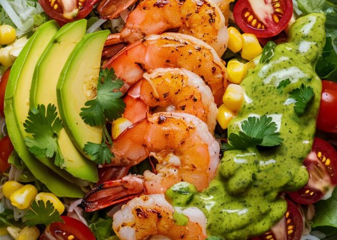 Easy and Healthy Grilled Shrimp Bowl with Creamy Avocado Sauce 2025