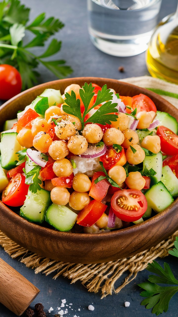 Vibrant Mediterranean Chickpea Salad with Garlic Yogurt Dressing 2025