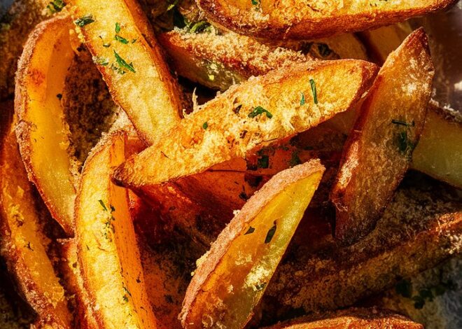 Crispy Oven-Baked Garlic Parmesan Potato Wedges Recipe 2025