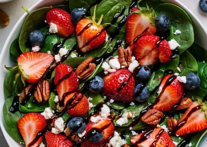 Healthy Strawberry Spinach Salad with Feta & Toasted Pecans 2025