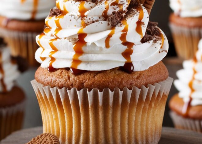 Soft and Fluffy Biscoff Cupcakes with Creamy Biscoff Frosting 2025