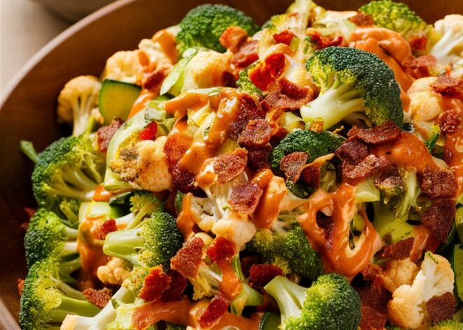 Creamy Broccoli Cauliflower Salad with Cranberries and Toasted Almonds 2025